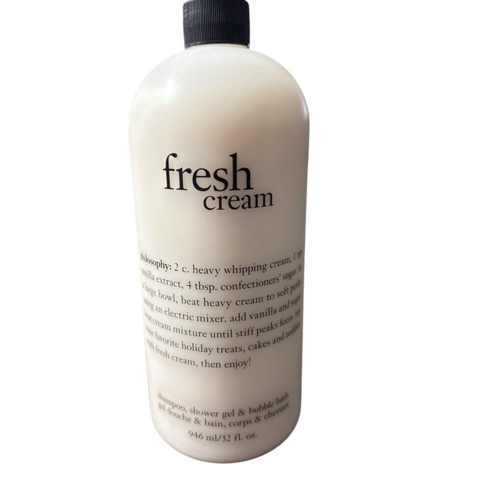 Philosophy Fresh Cream Shampoo Shower Gel Bubble Bath 32 fl oz Pump Included - Picture 3 of 3